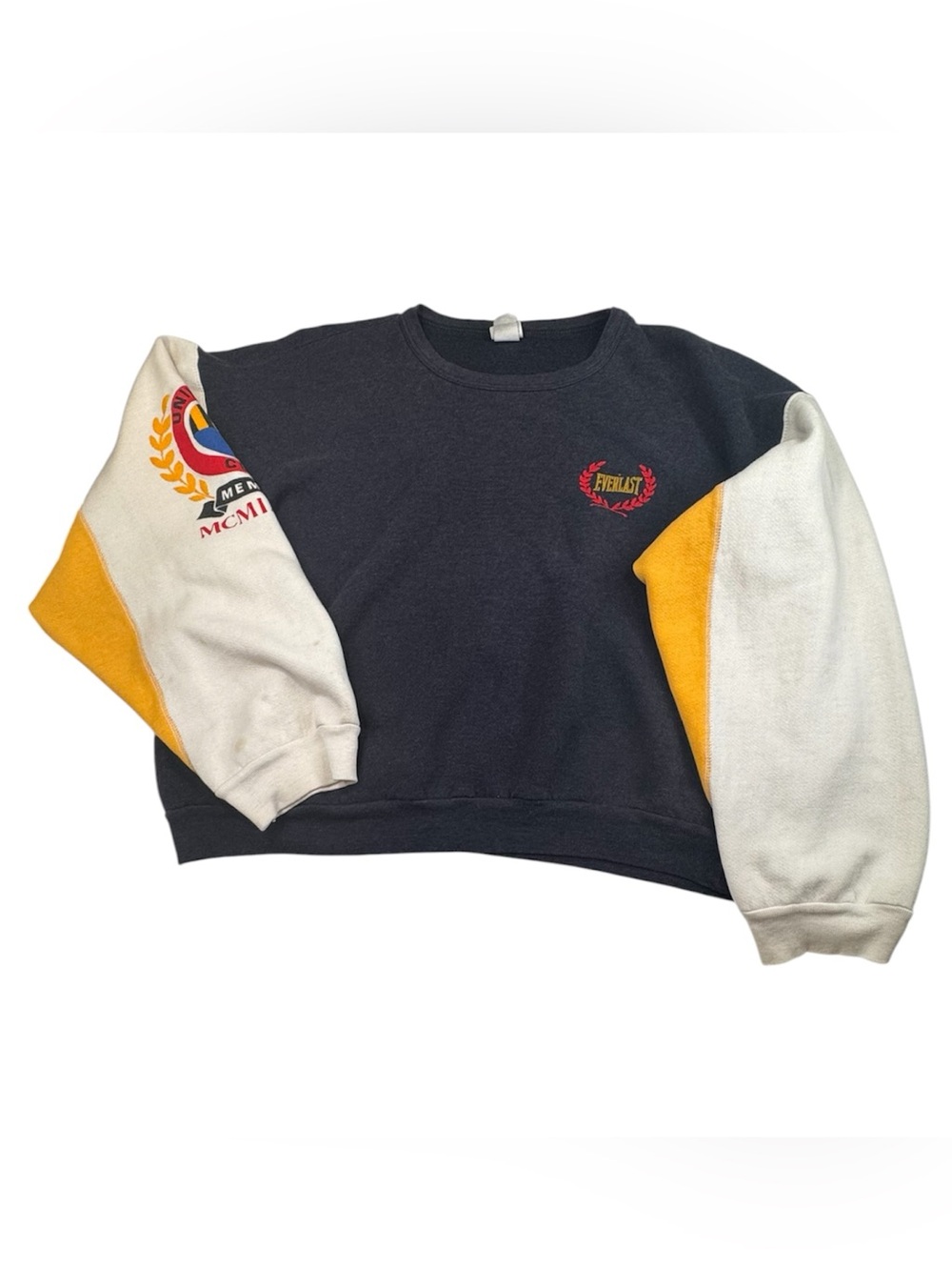 Vintage Everlast Sweatshirt Men's Medium Colorblock Crewneck Fleece Made in USA